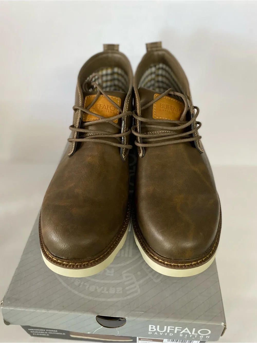Buffalo David Bitton Men's Olive Brown Leather Chukka Boots